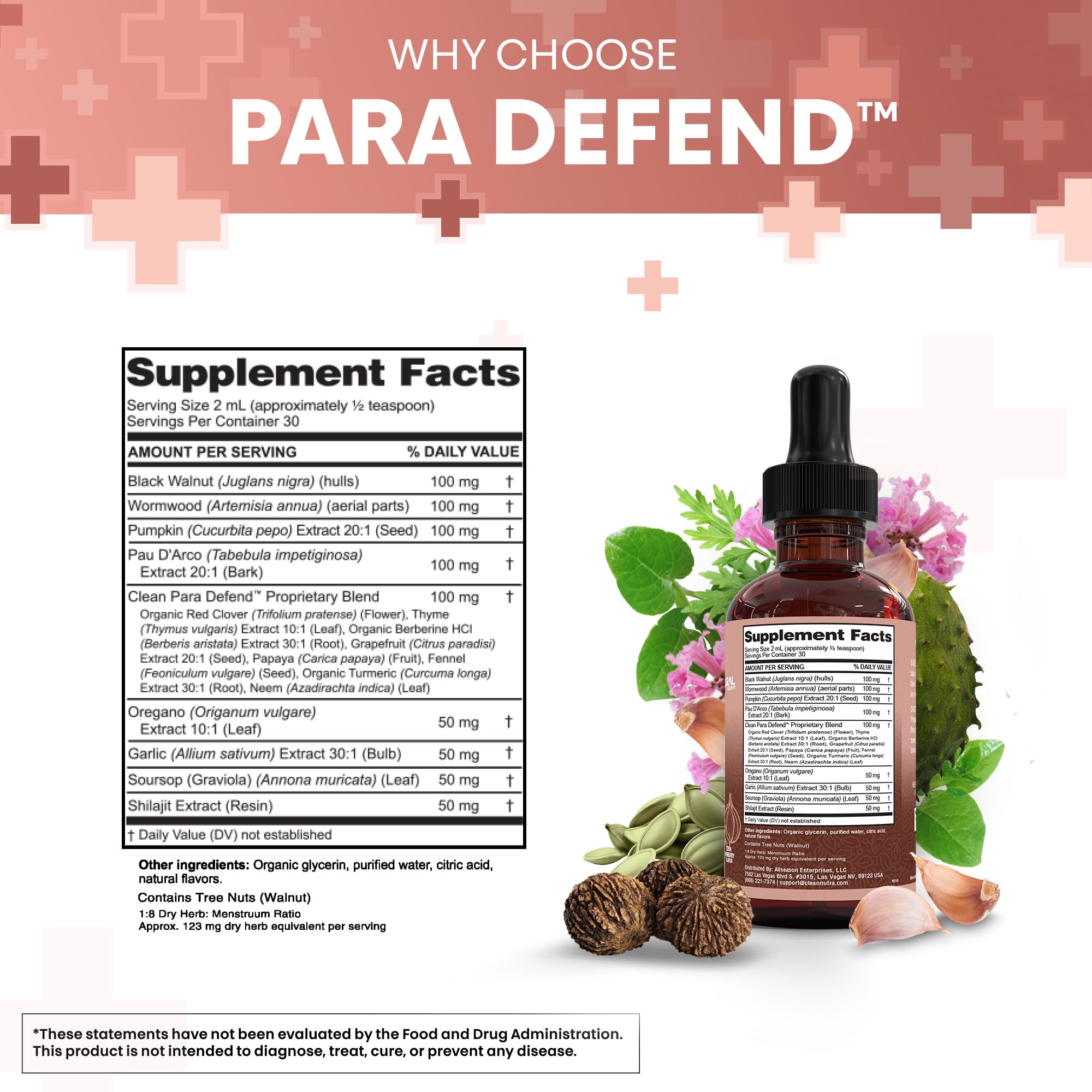 Defend Wormwood & Black Walnut Cleanse Drops for Gut Health | Clean Nutra