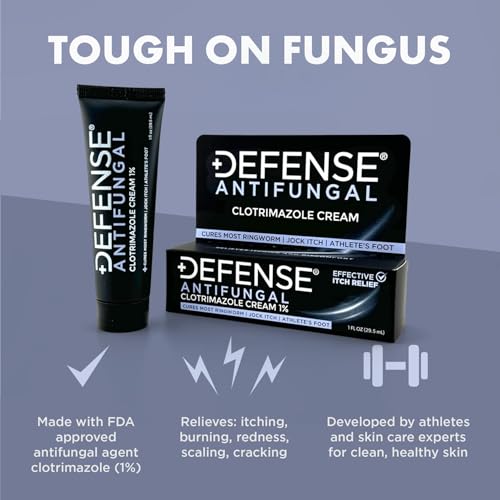 Defense Clotrimazole Antifungal Cream | Jock Itch, Athlete's Foot, Ringworm Treatment
