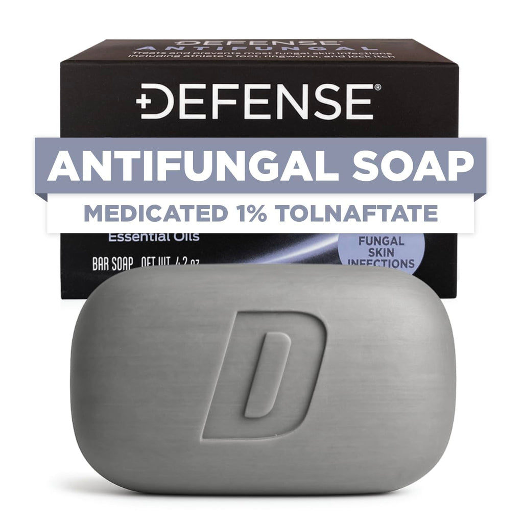 Defense Antifungal Bar Soap | Medicated Tolnaftate for Athlete's Foot, Ringworm & Jock Itch | Defense Soap