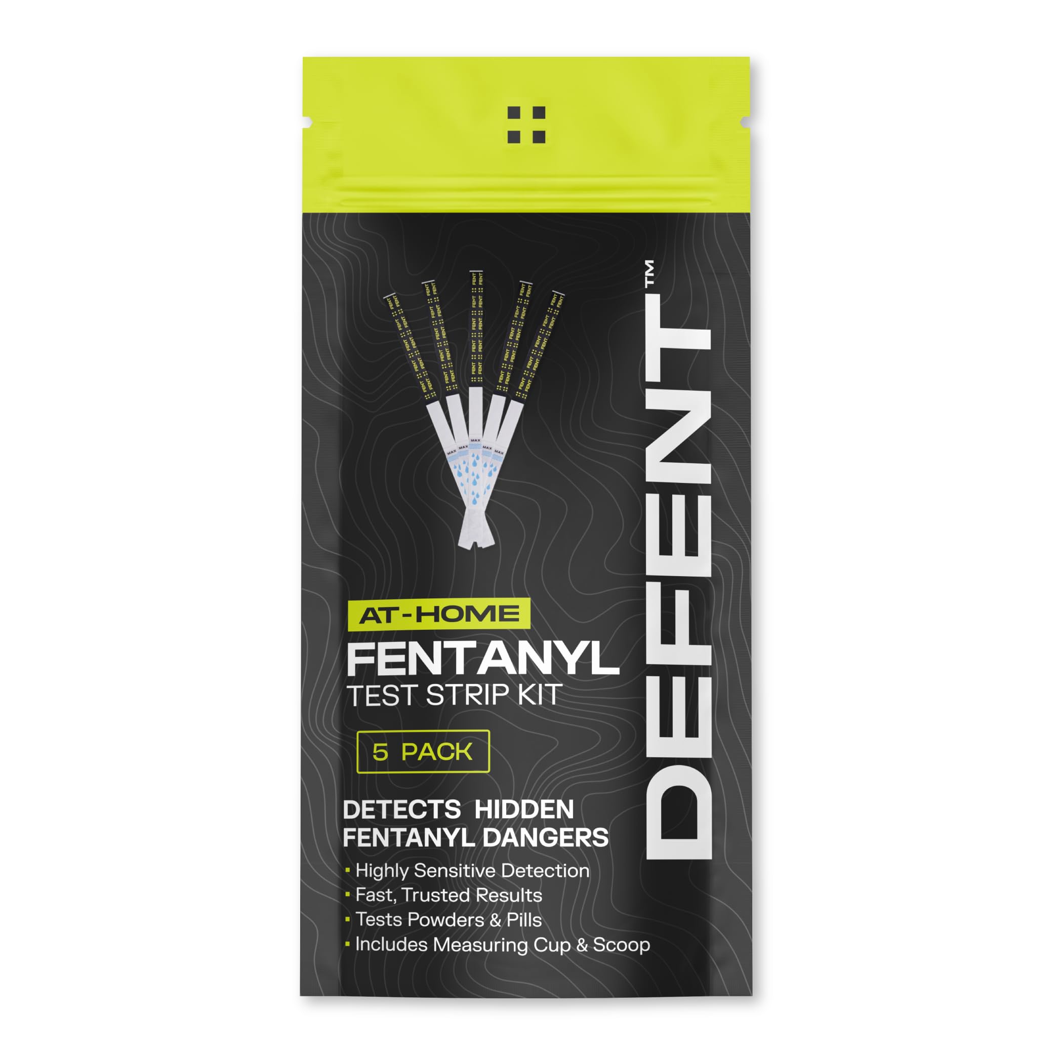 DEFENT at-Home Fentanyl Test Strip Kit – 5-Pack | Fast 3-Minute Results, Portable & Easy-to-Use