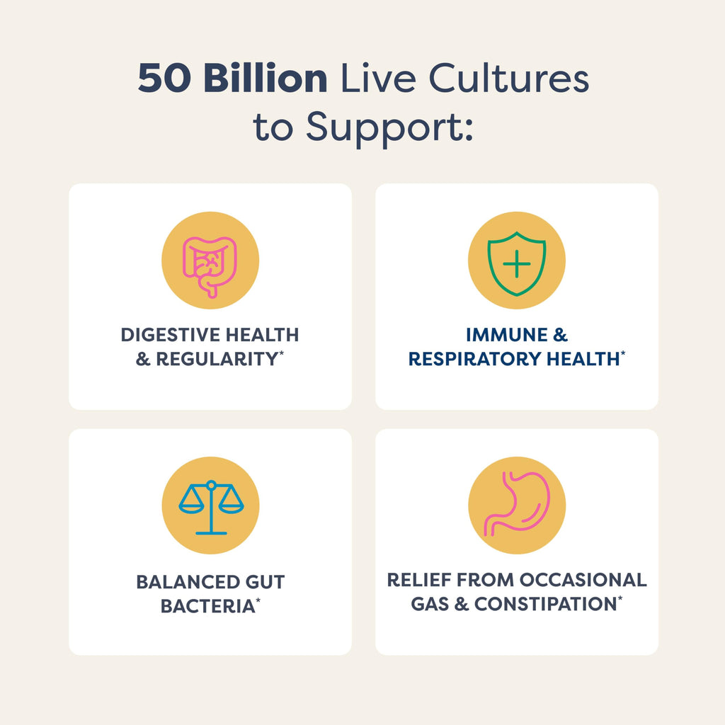 Renew Life Extra Care Probiotic – 50 Billion CFU, 12 Strains, 90 Caps | Gluten-Free, Dairy-Free, Soy-Free