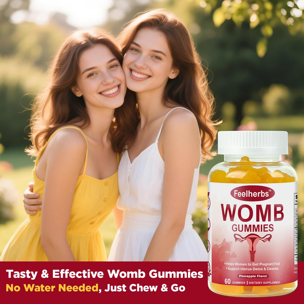 Womb Gummies for Women – Fertility Support, Pineapple Balance, Vegan & Gluten-Free (60 Count)