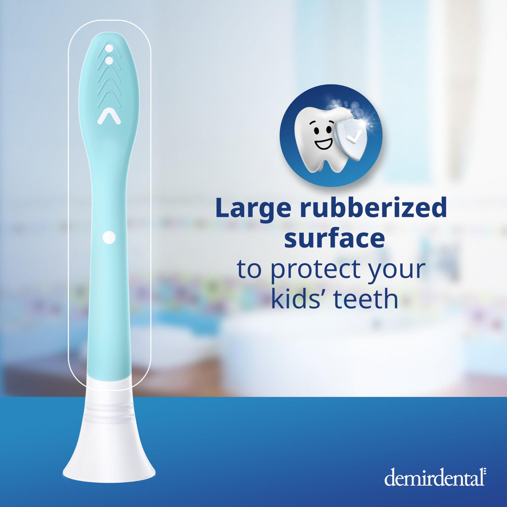 Demirdental Kids Toothbrush Heads for Philips Sonicare Kids – Ages 7-10, Turquoise, HX6048-8 Pack