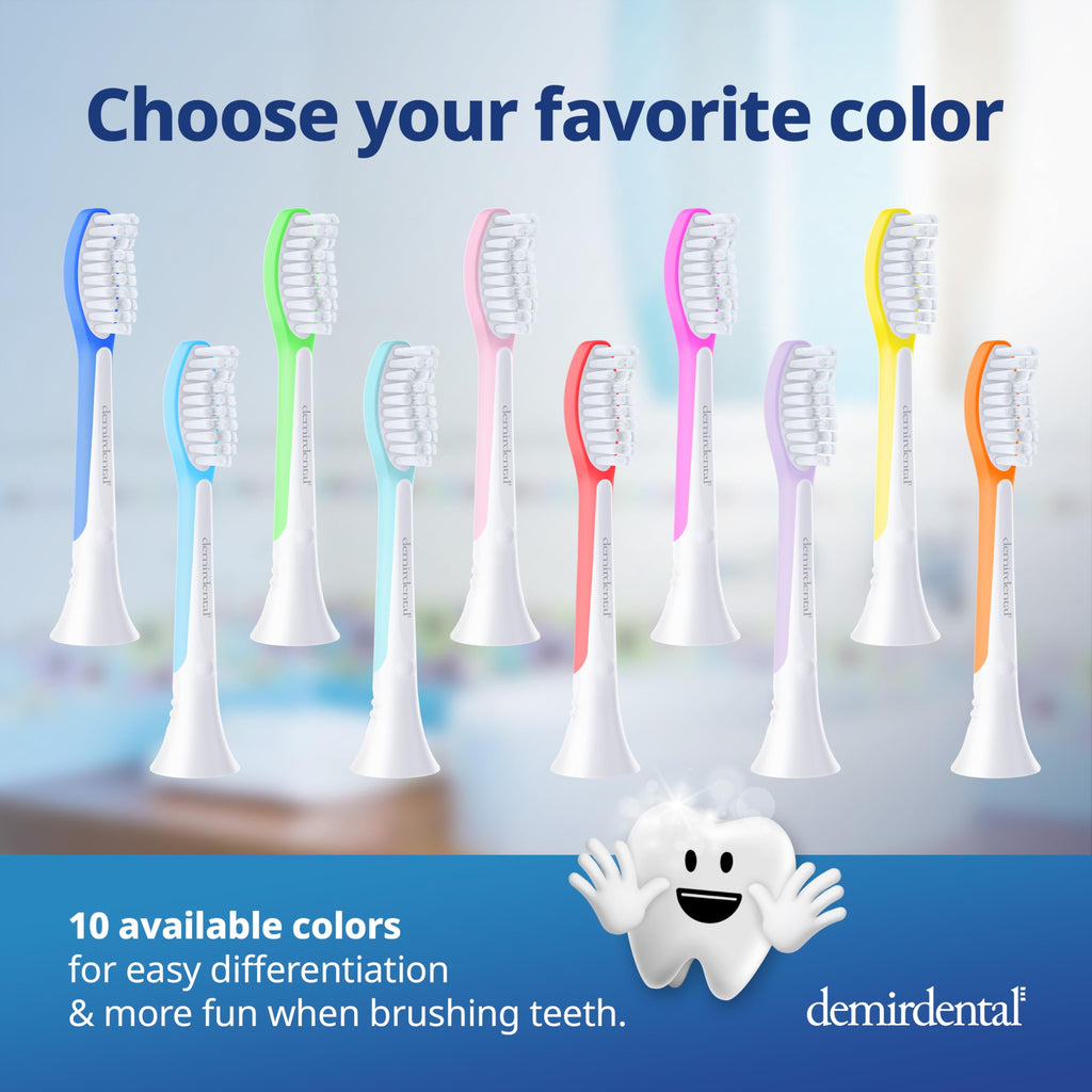 Demirdental Kids Toothbrush Heads for Philips Sonicare Kids (Ages 7-10) – Dark Blue