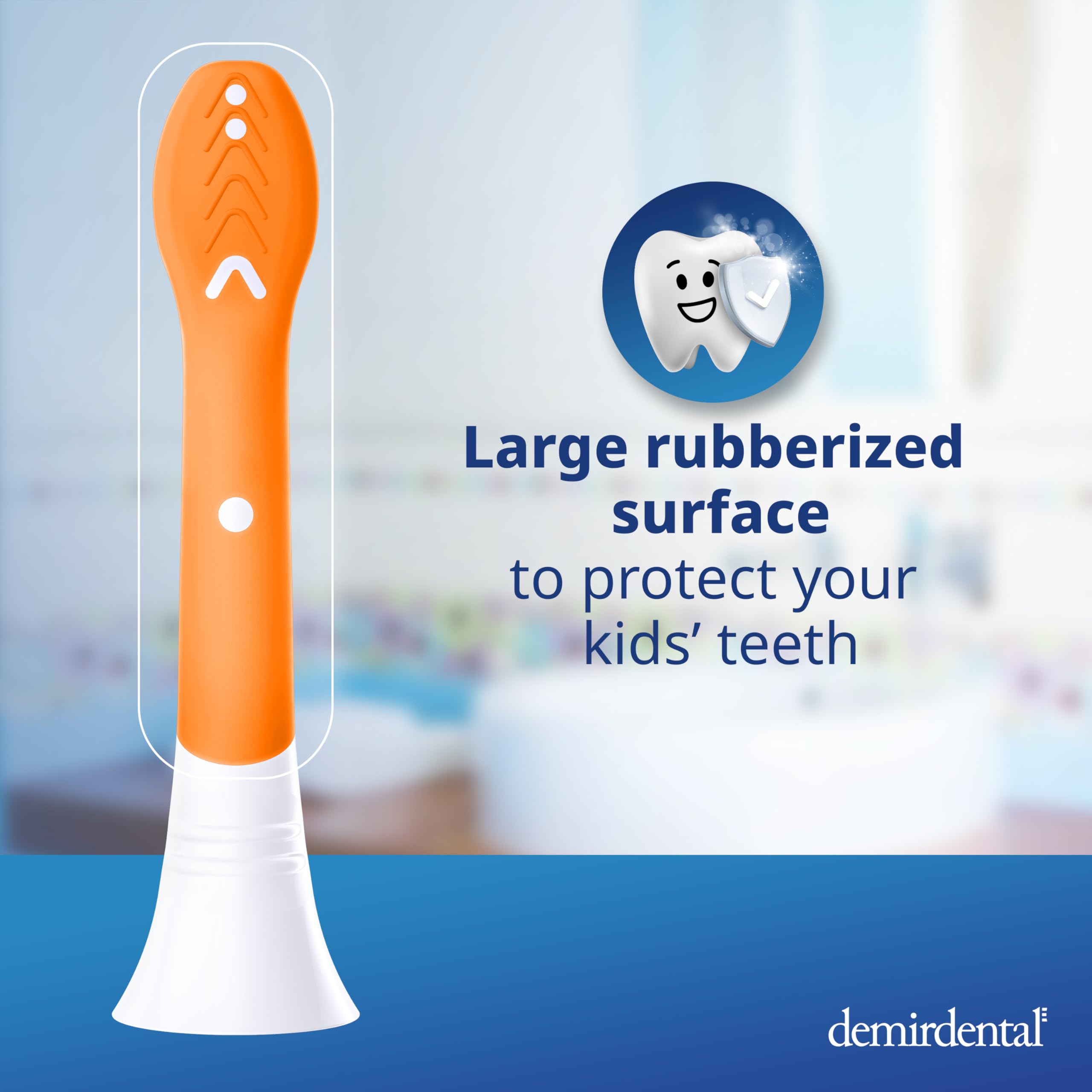 Demirdental Kids Mini Toothbrush Heads – Philips Sonicare Compatible (Ages 3–6) Orange, HX6038-8 Pack