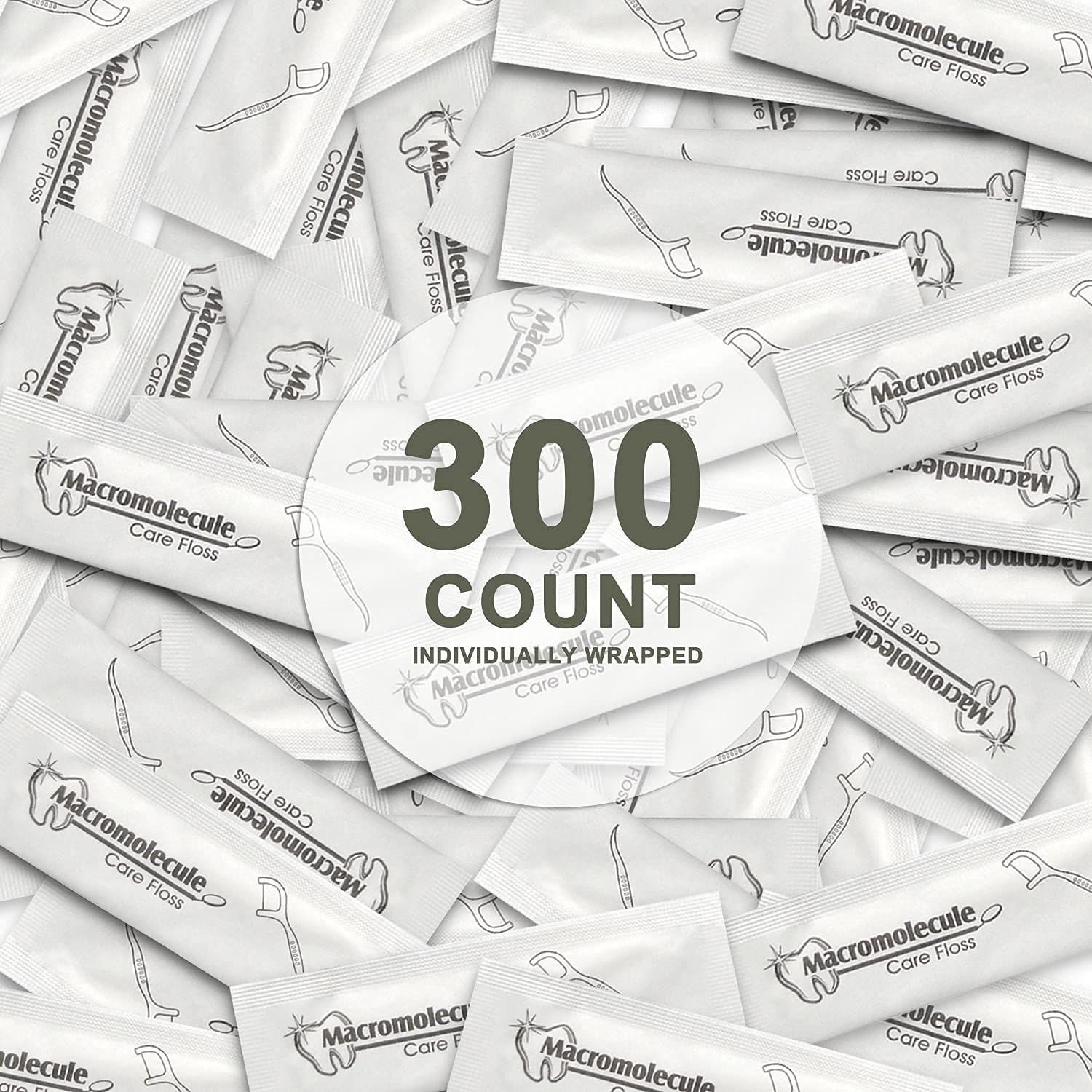 300 Count Dental Floss Picks - Individually Wrapped, Travel Flossers