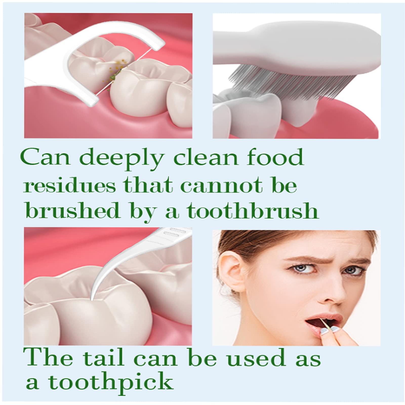 Dental Floss Picks 500 Count - High-Elasticity Floss Sticks, Unflavored, Re-Seal Bag for Daily Teeth Cleaning