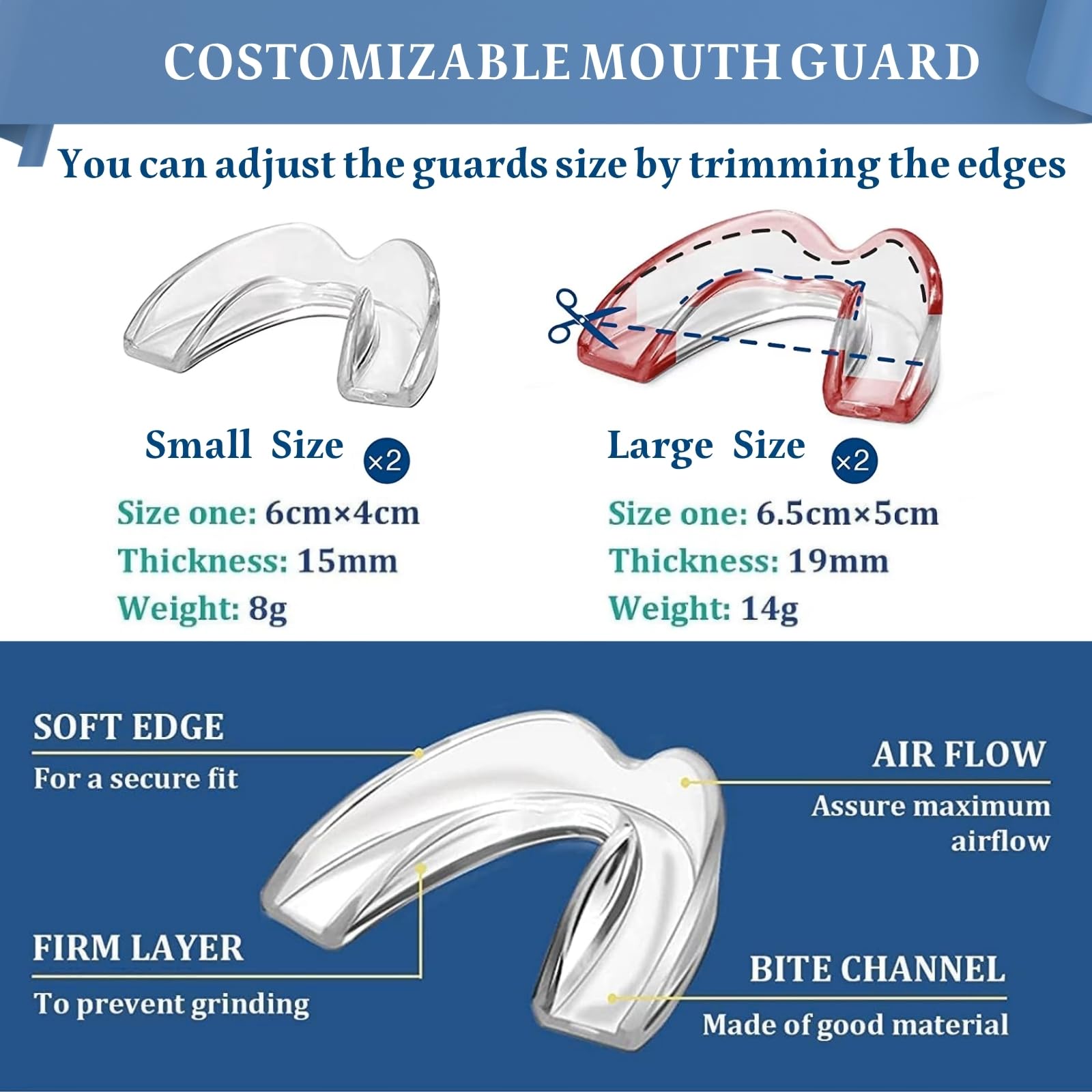 Mouth Guard for Clenching Teeth at Night - 4 Pcs Night Guards for Teeth Grinding