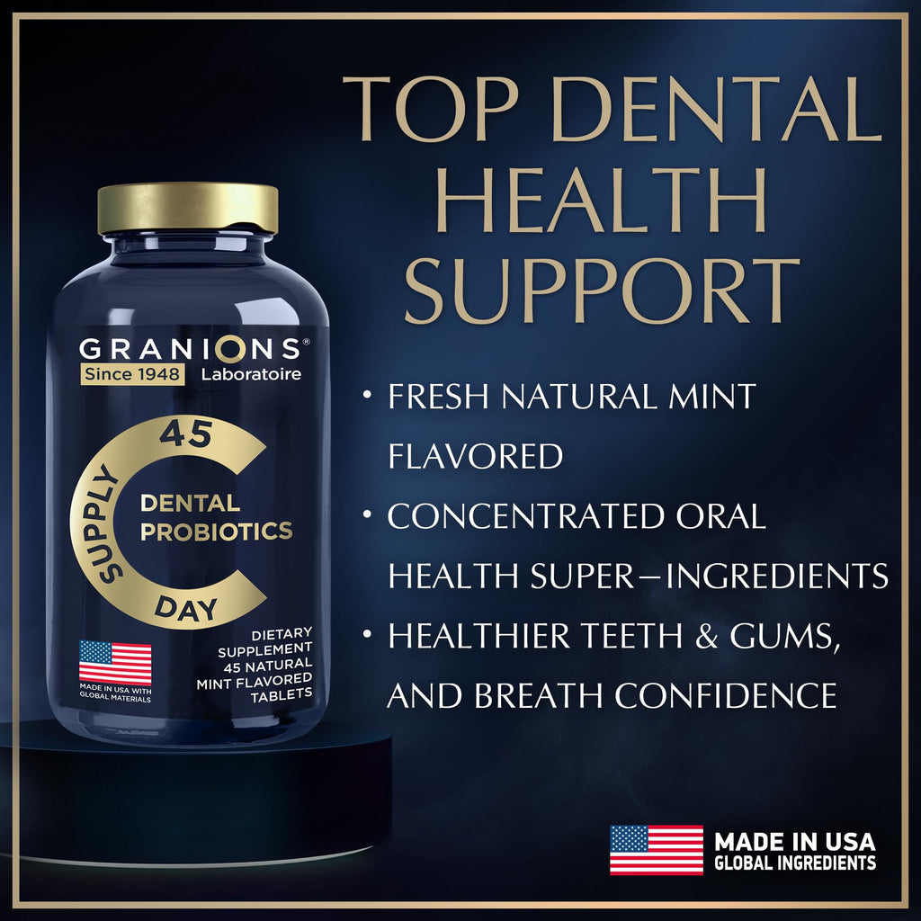 Dental Probiotics for Teeth and Gums - Fresh Breath Lactobacillus Salivarius Probiotic - 90 Mint Tablets