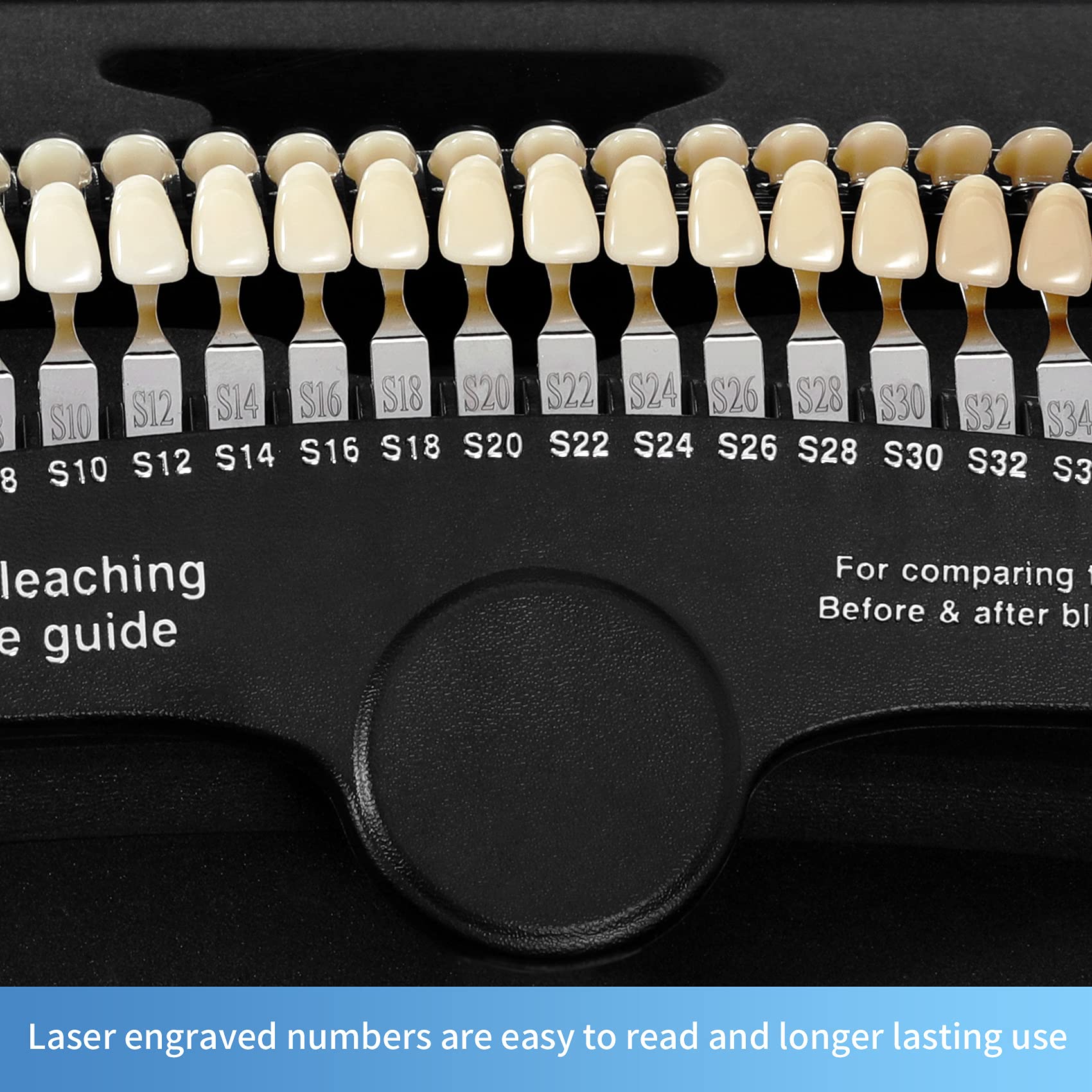 Dental Teeth Shade Guide – 3D Porcelain R-20 Whitening Chart (20 Colors) for Dentists