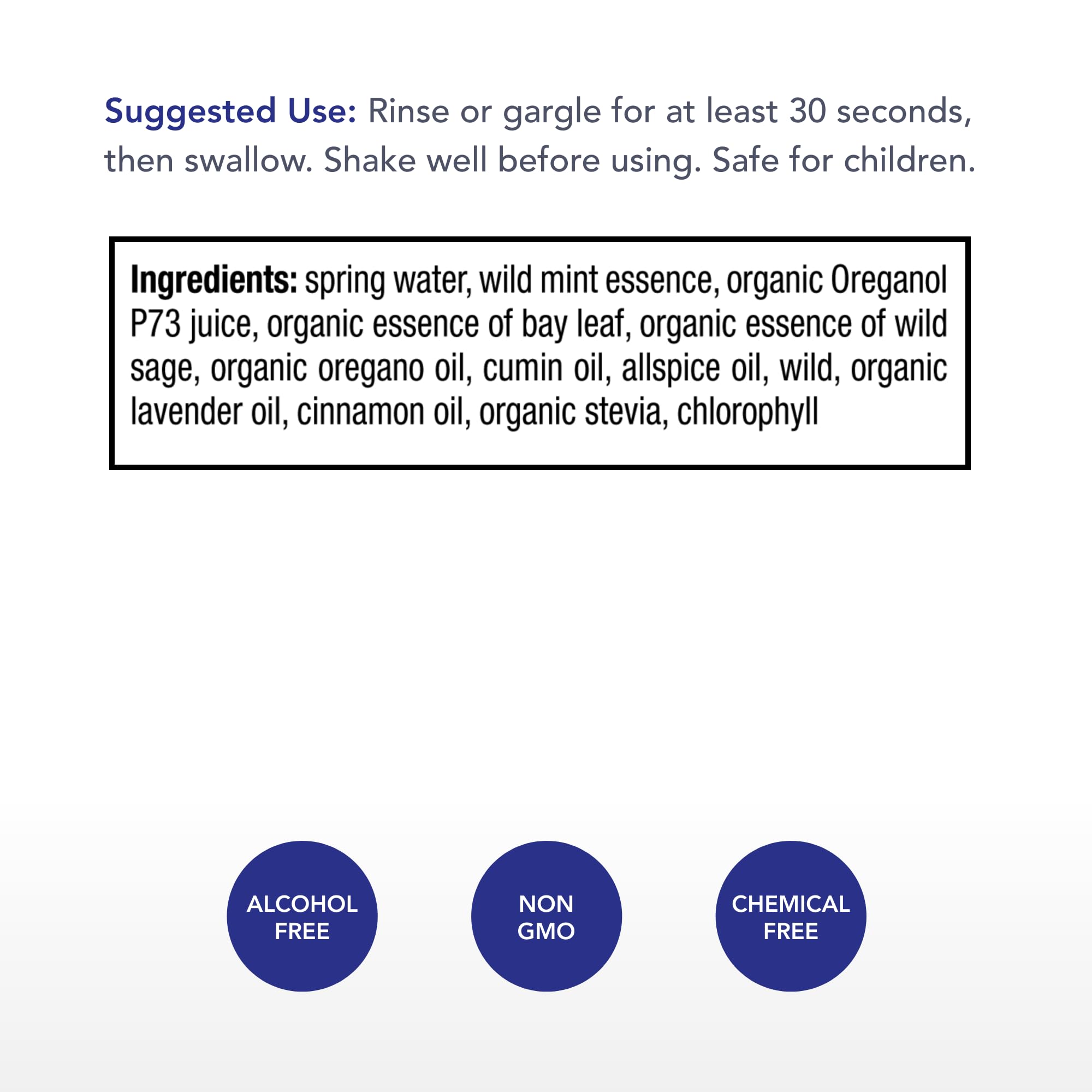 Physician's Strength Dental Swirl & Swallow – 8 oz – P73 Oregano – Fluoride & Glycerin Free