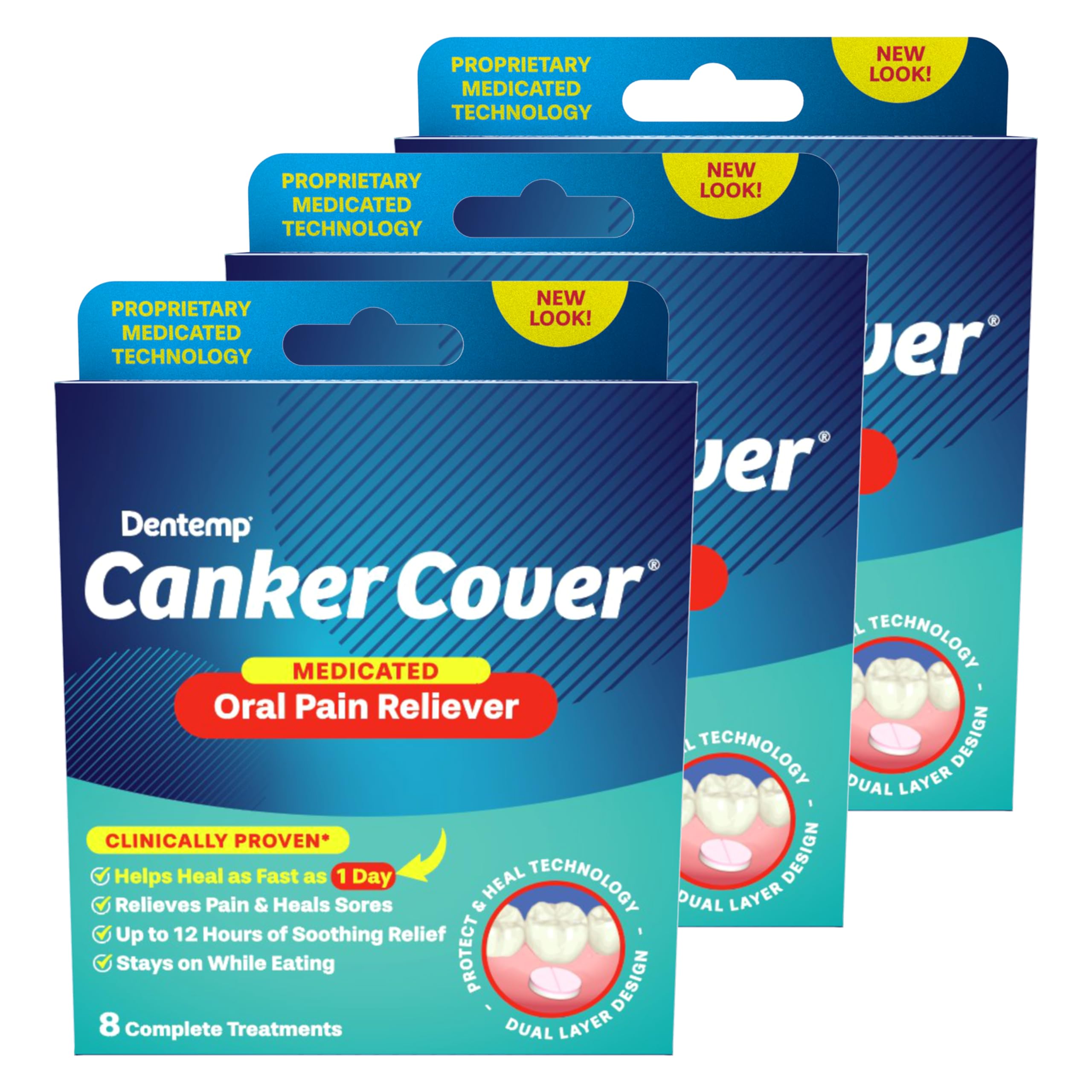 Dentemp Canker Cover – Canker Sore Pain Relief Tablets (24 Count)