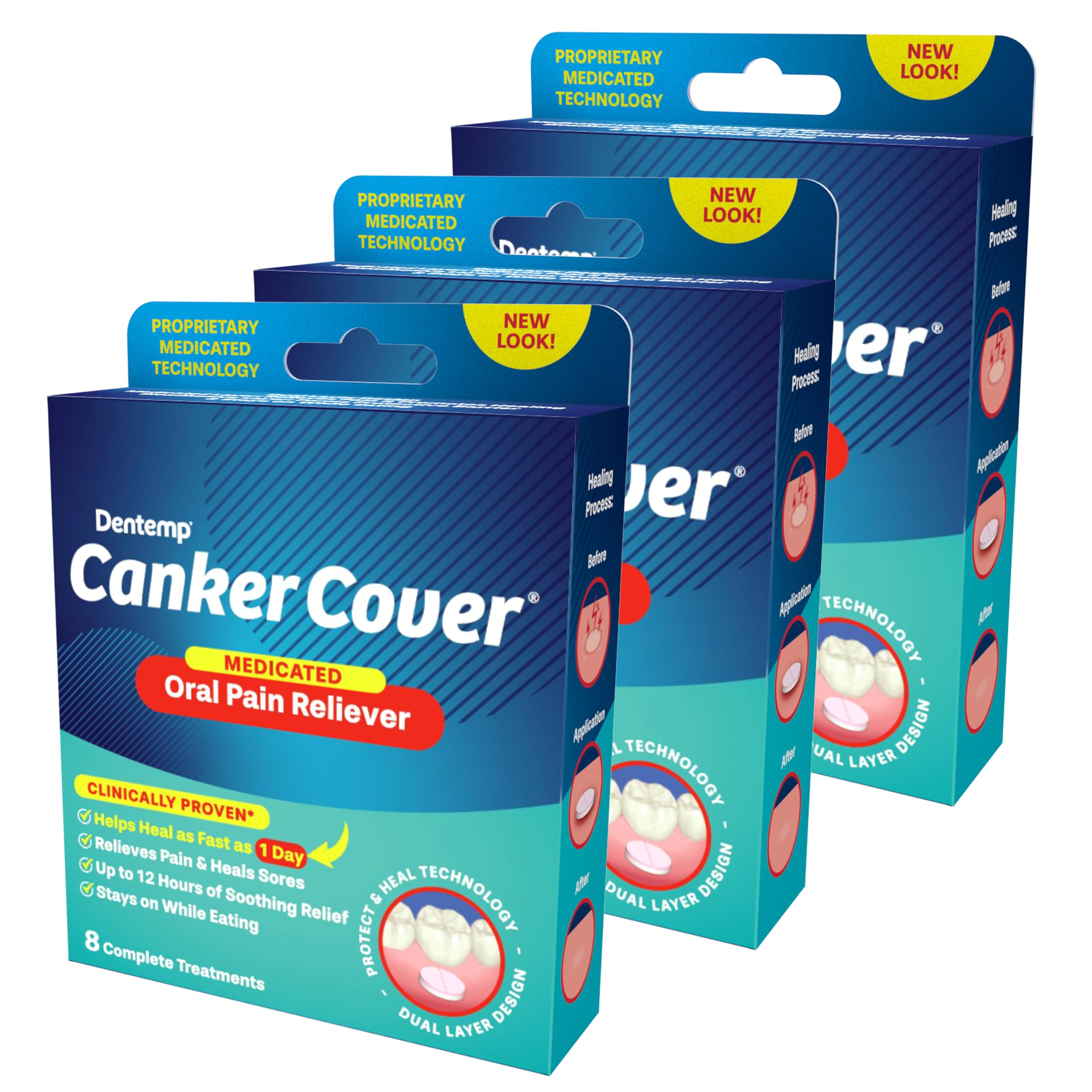 Dentemp Canker Cover – Canker Sore Pain Relief Tablets (24 Count)