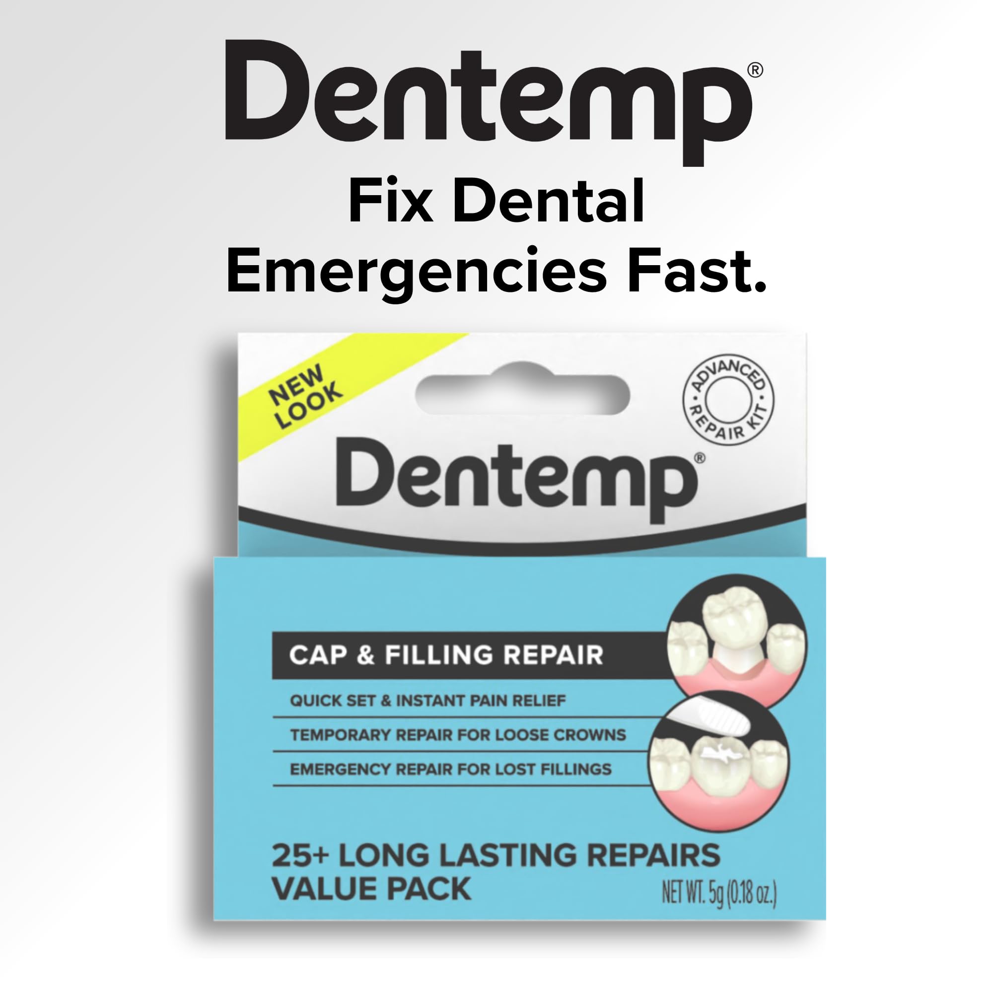 Dentemp Maximum Strength Lost Filling & Loose Cap Repair Kit – Instant Pain Relief