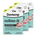 Dentemp Reline-It Denture Reliner Kit – Value Pack, 3-Pack (9 Relines)
