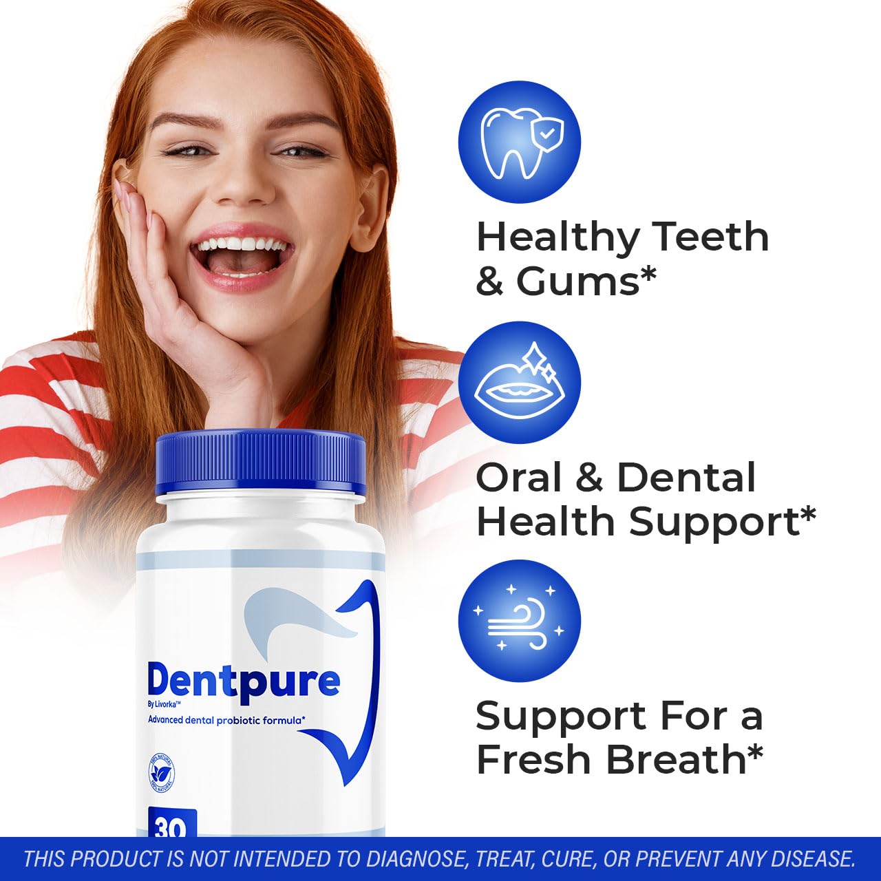 (3 Pack) Dentpure Probiotics – Official Dentpure Capsules for Healthy Teeth & Gums (90 Capsules, 3 Months)