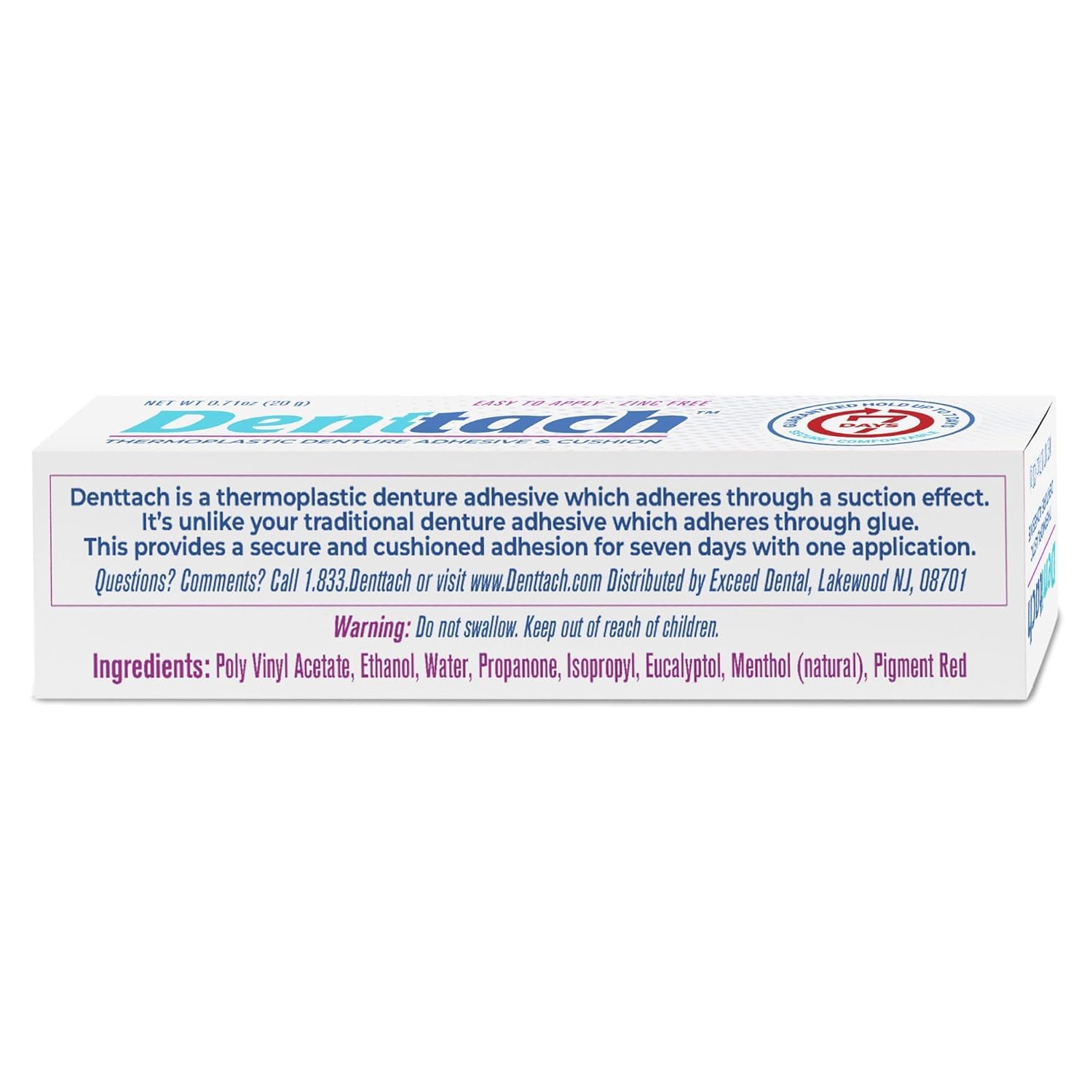 Thermoplastic Denture Adhesive & Cushion Reliner – Zinc-Free, 7-Day Hold (Pack of 5)
