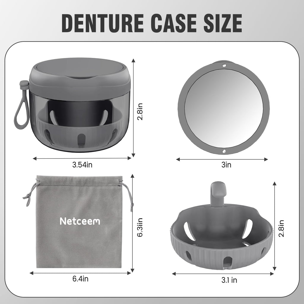 Denture Bath Box Cup – Leak-Proof Portable Retainer Case for Travel