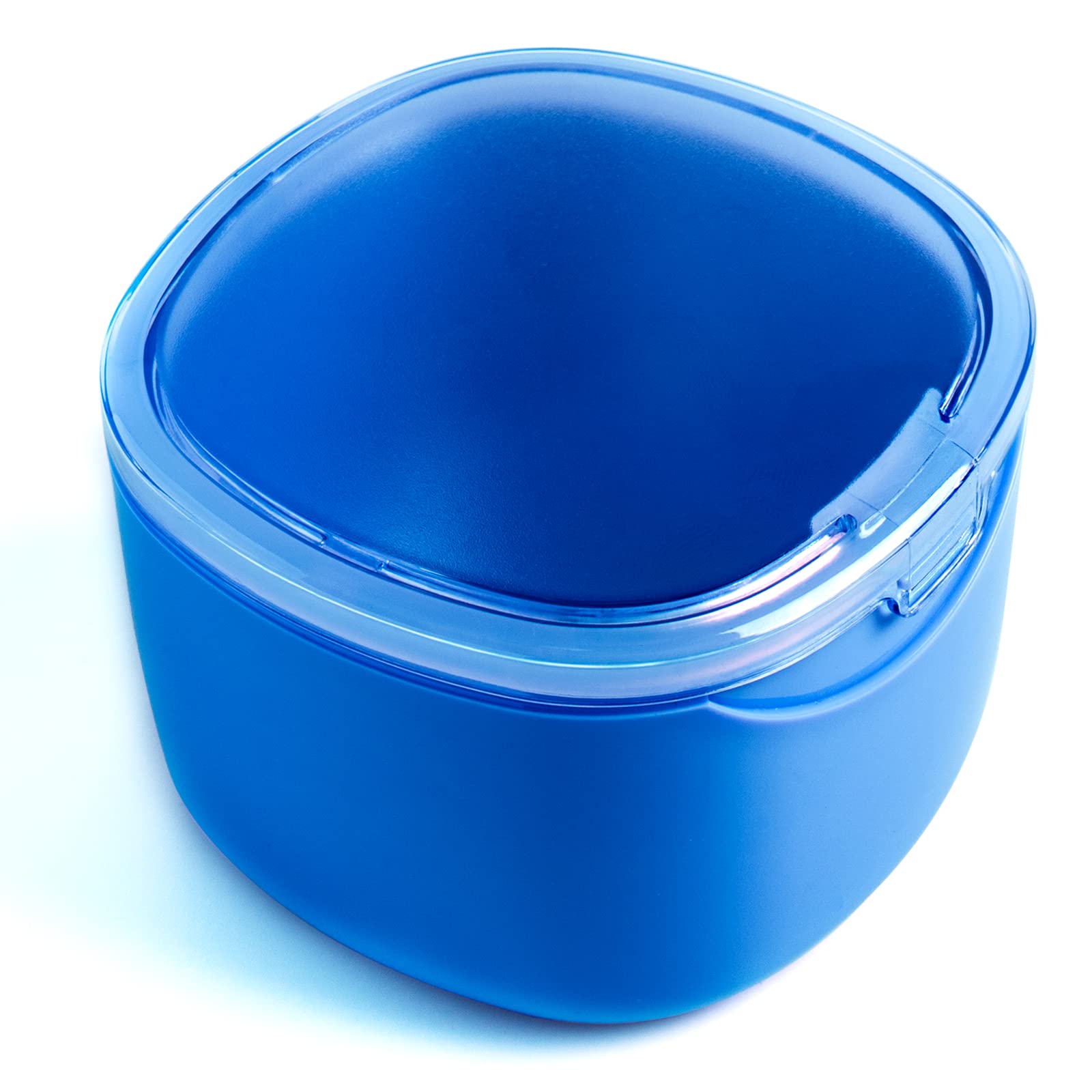 Denture Bath Case - No-Leak Denture Box for Retainers, Mouth Guards & Night Guards (Blue)
