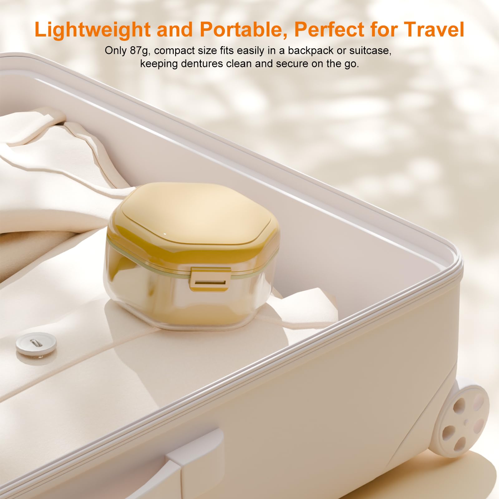 Denture Bath Case - Food-Grade Denture Cup with Removable Layers (Light Green)