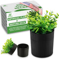 Denture Bath: Artificial Eucalyptus Potted Denture Case with Strainer