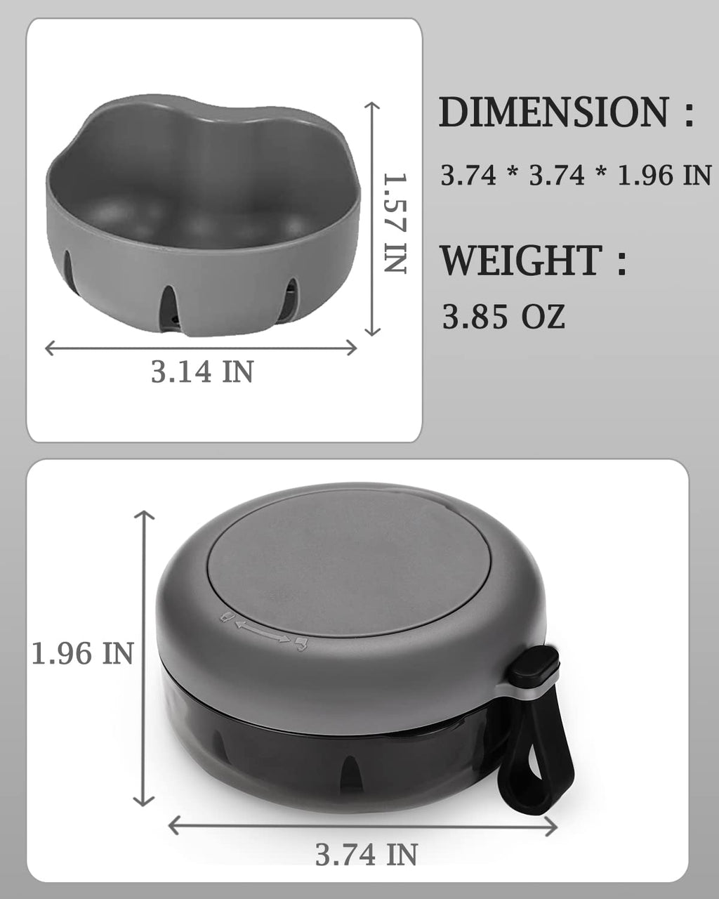 No-Leak Denture Case – Travel Denture Bath Box, Black | Strainer & Magnetic Mirror
