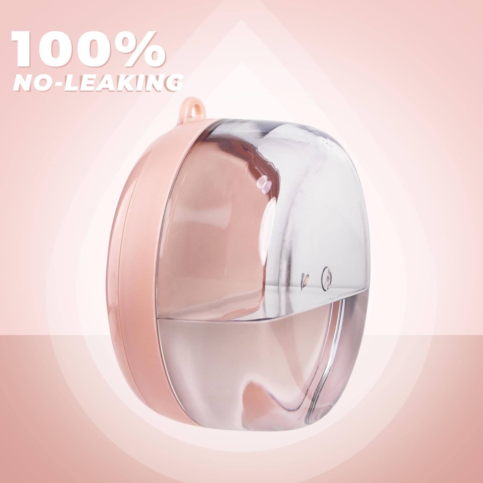 Denture Case – Leak-Proof Denture Bath Cup, Storage & Cleaning Container (Pink)
