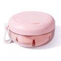 Denture Case - Leak-Proof Travel Denture Box with Mirror and Strainer (Pink)