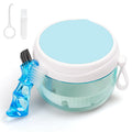 Denture Case – Leak-Proof Travel Denture Bath Cup for Full & Partial Dentures, Retainers, Aligners | Includes Brush & Removal Tool
