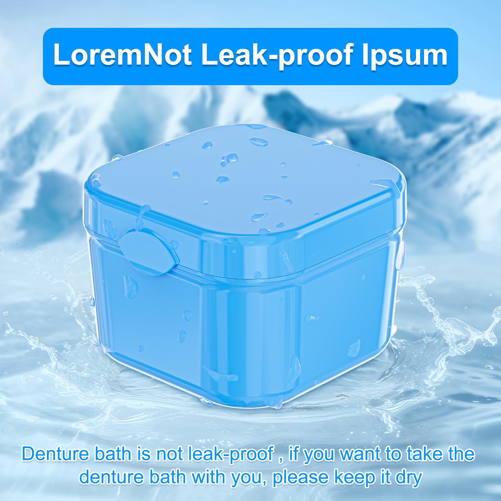 2 Pack Denture Bath Case with Strainer Basket | Retainer & Aligners Case