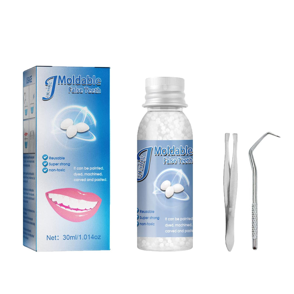 Denture Repair Kit: Moldable Beads, Tweezers & Dental Tools for Fixing Missing or Broken Teeth