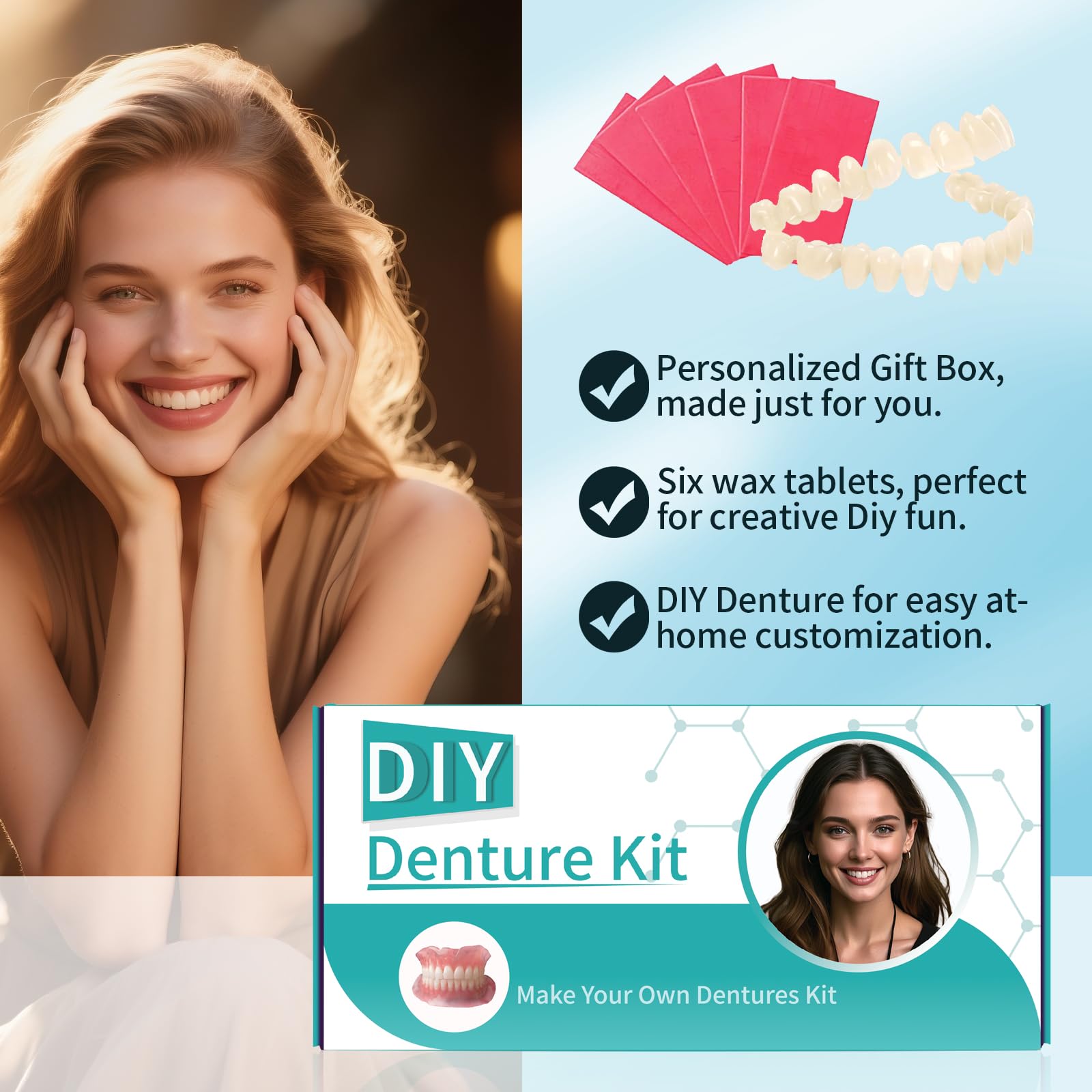 Dentures DIY Kit – Create Your Perfect Smile at Home | Easy, Affordable & Customizable