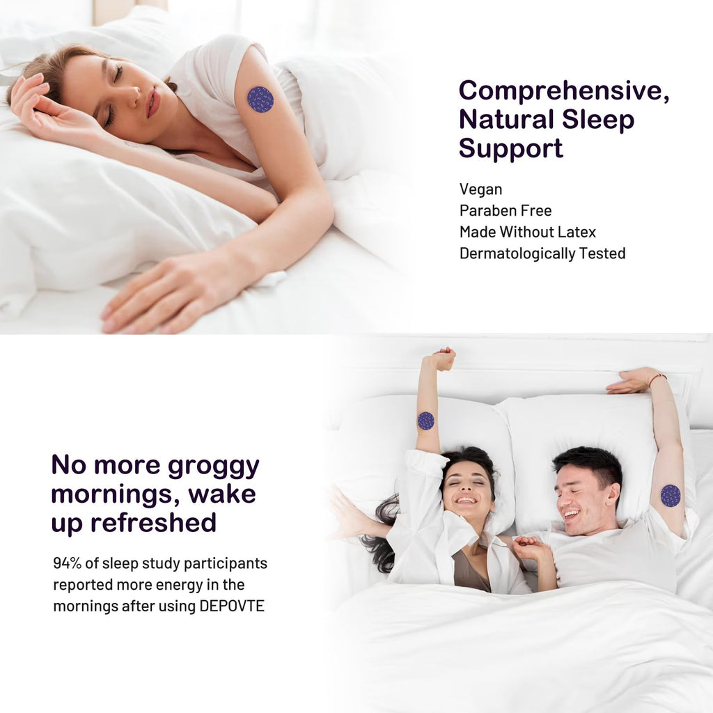 DEPOVTE Sleep Patches 60pcs – Melatonin, Lavender & Chamomile, Extra Strength, Overnight