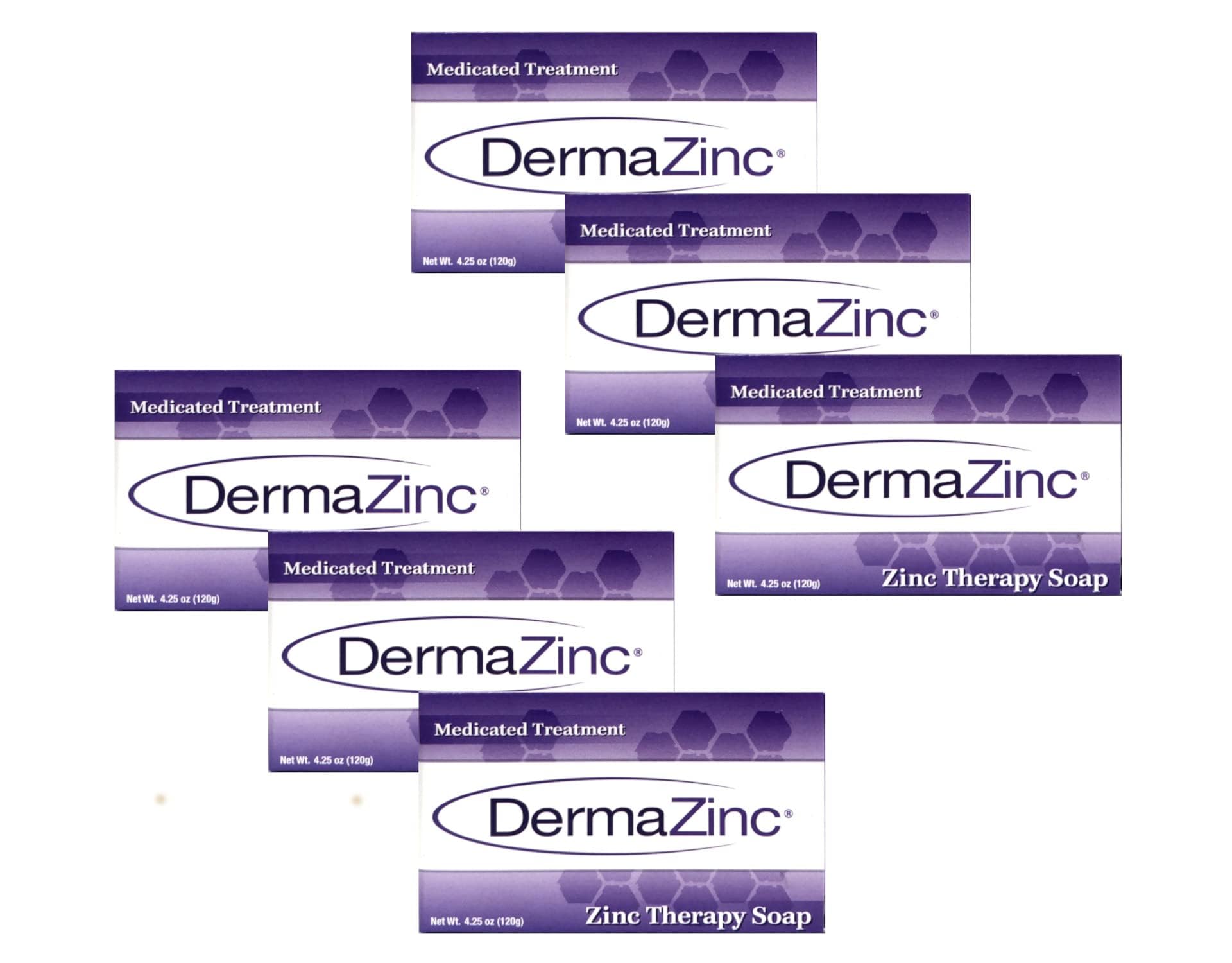 DermaZinc Therapy Soap – Zinc Soap for Skin Conditions | Full-Body Relief (Pack of 6)