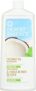 Desert Essence Coconut Oil Mouthwash - Alcohol & Sugar-Free | Gum Health & Fresh Breath (Adults & Kids 6+)