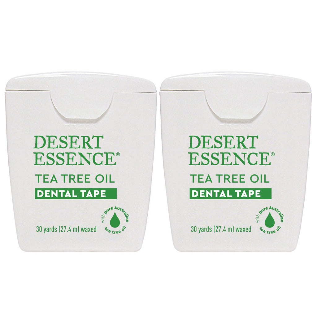 Desert Essence Tea Tree Oil Dental Floss Tape - 30 Yards, Pack of 2