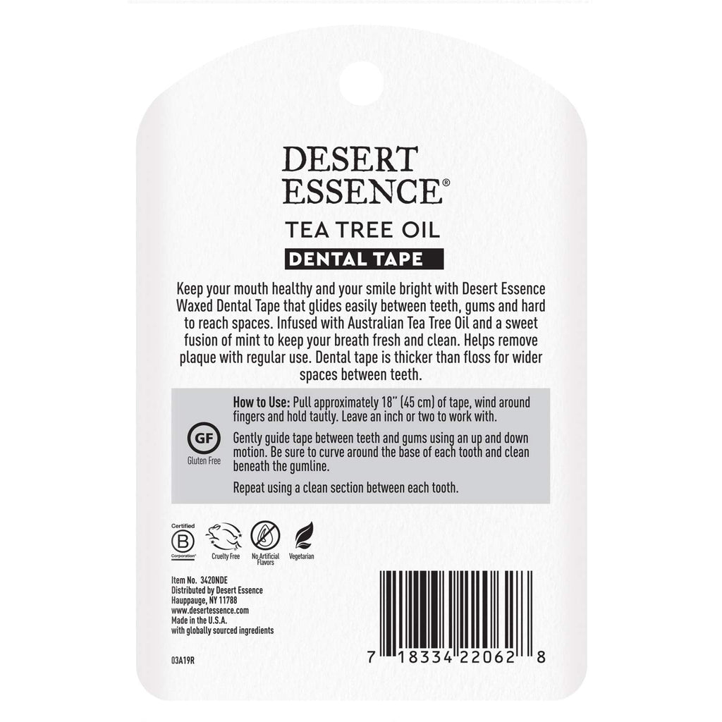 Desert Essence Tea Tree Oil Dental Tape - 30 Yards, 6 Pack, Beeswax Waxed, Cruelty-Free