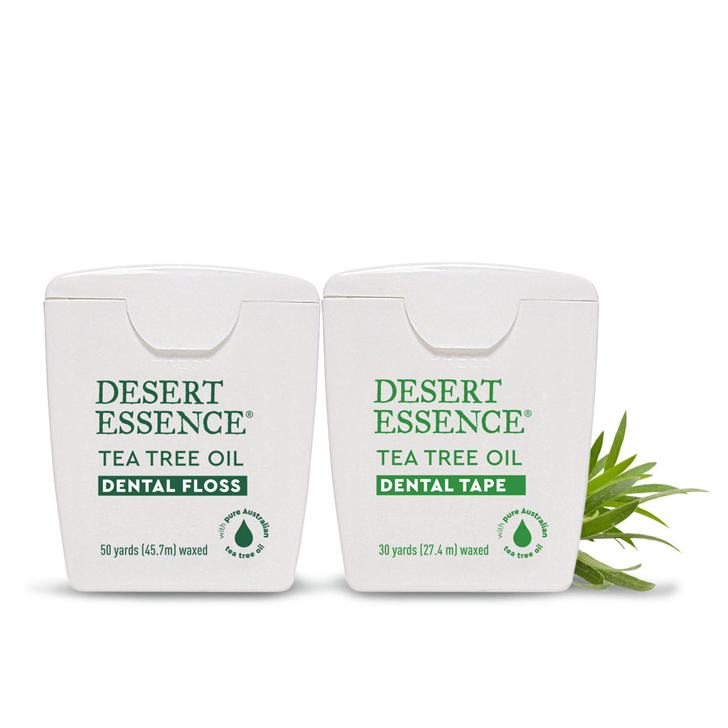 Desert Essence Tea Tree Oil Dental Floss Tape - 30 Yards, Pack of 2
