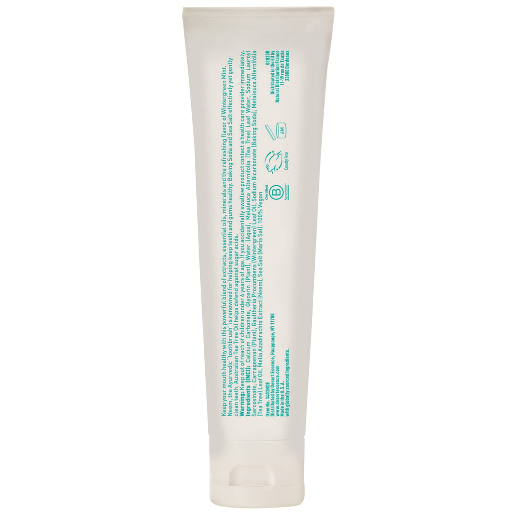 Desert Essence Tea Tree Oil & Neem Toothpaste - 6.25 oz, Pack of 6 - Fluoride & Gluten Free