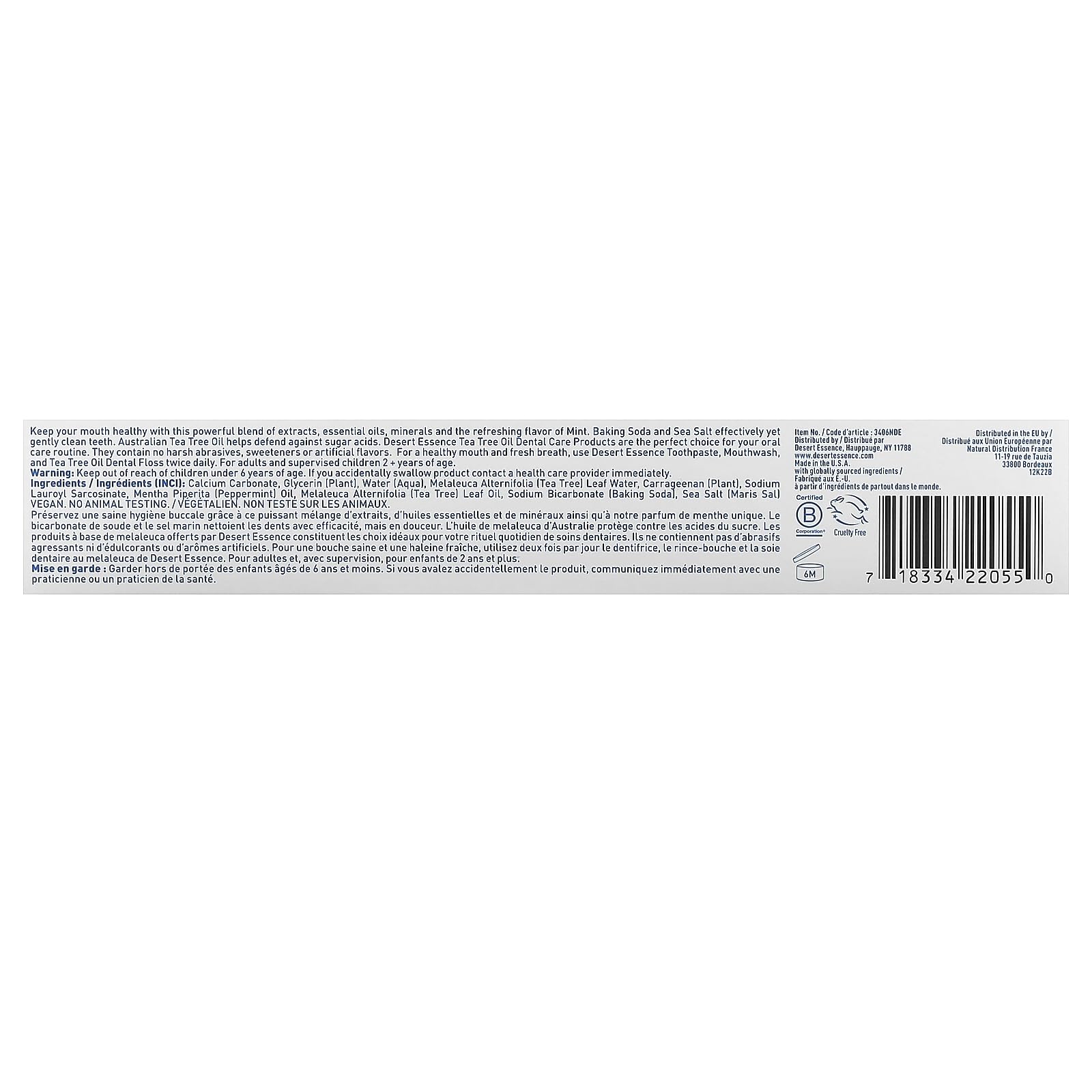 Desert Essence Tea Tree Oil Toothpaste - Mint, 6.25 oz | Deep Clean & Fresh Breath