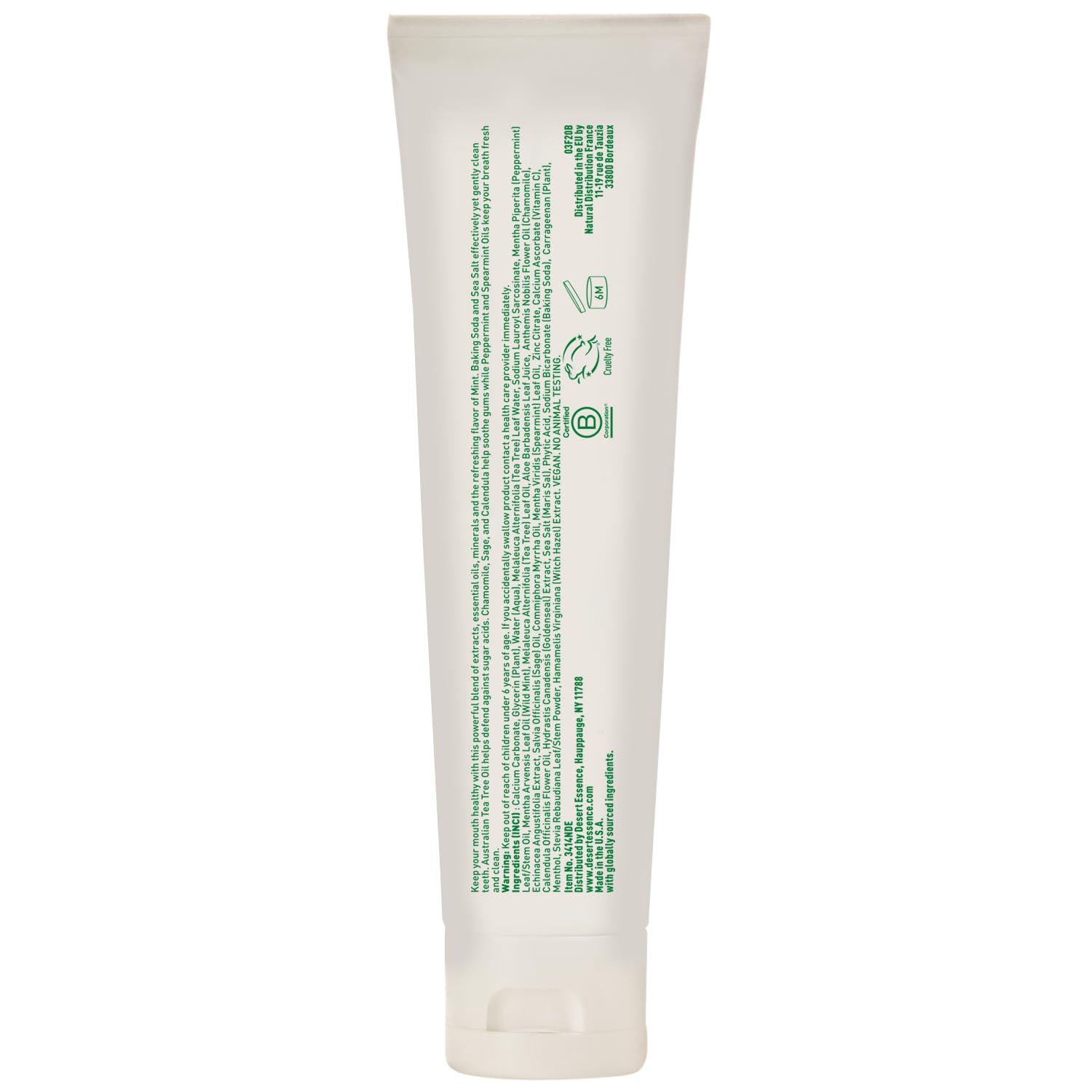 Desert Essence Tea Tree Oil Ultra Care Toothpaste - Mega Mint (6.25 oz) – Soothe Gums, Reduce Plaque, Fresh Breath