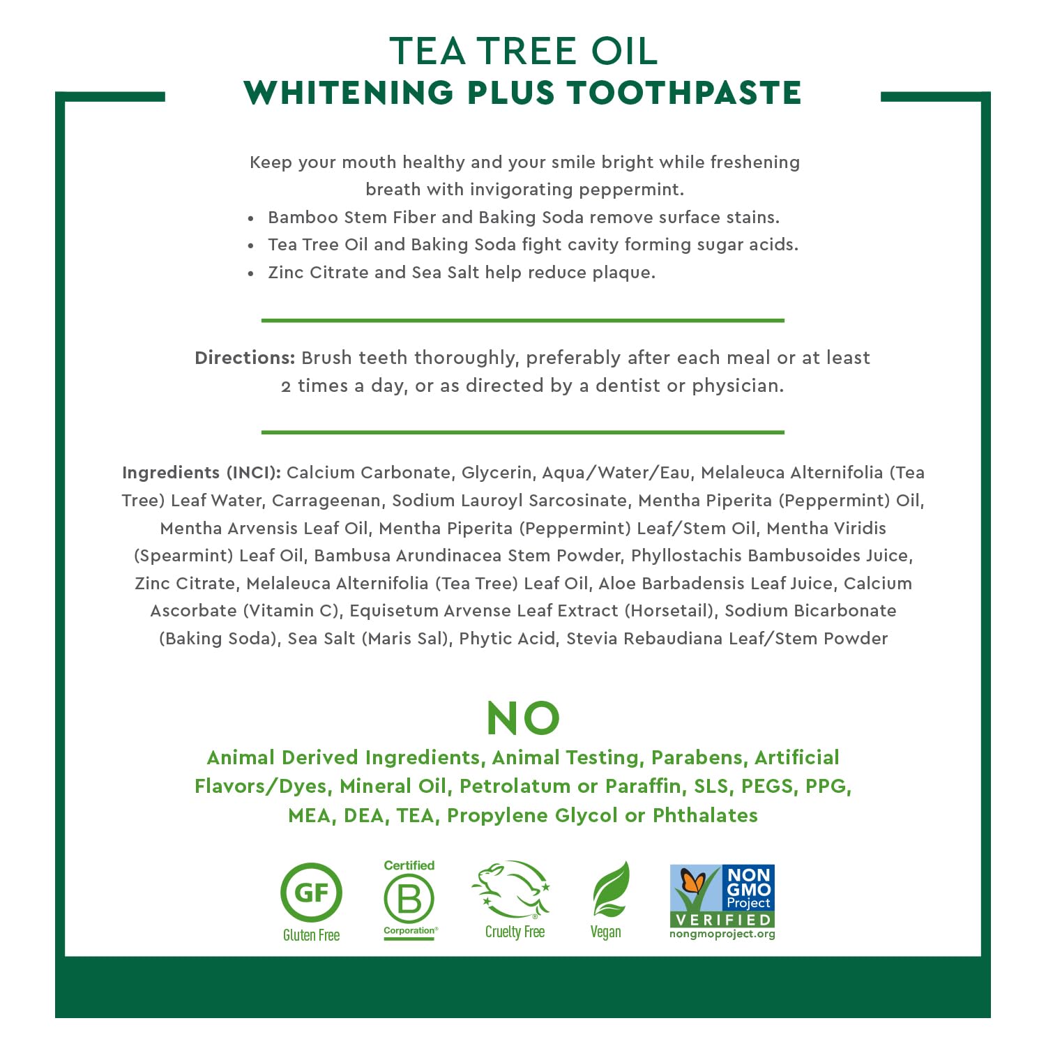 Desert Essence Tea Tree Oil Whitening Plus Toothpaste – Peppermint, 6.25 oz