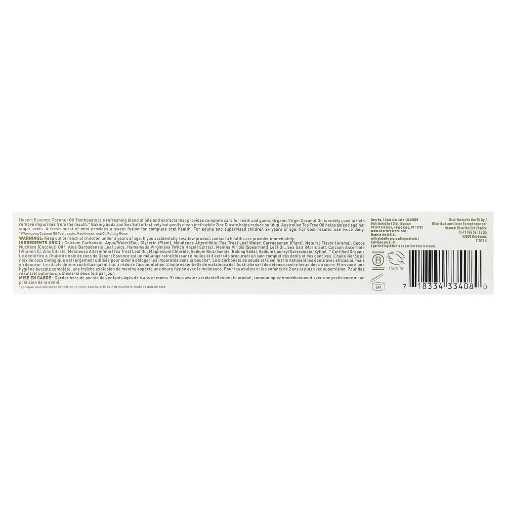 Desert Essence Tea Tree Oil Toothpaste - Coconut Mint, 6.25 oz | Complete Oral Care
