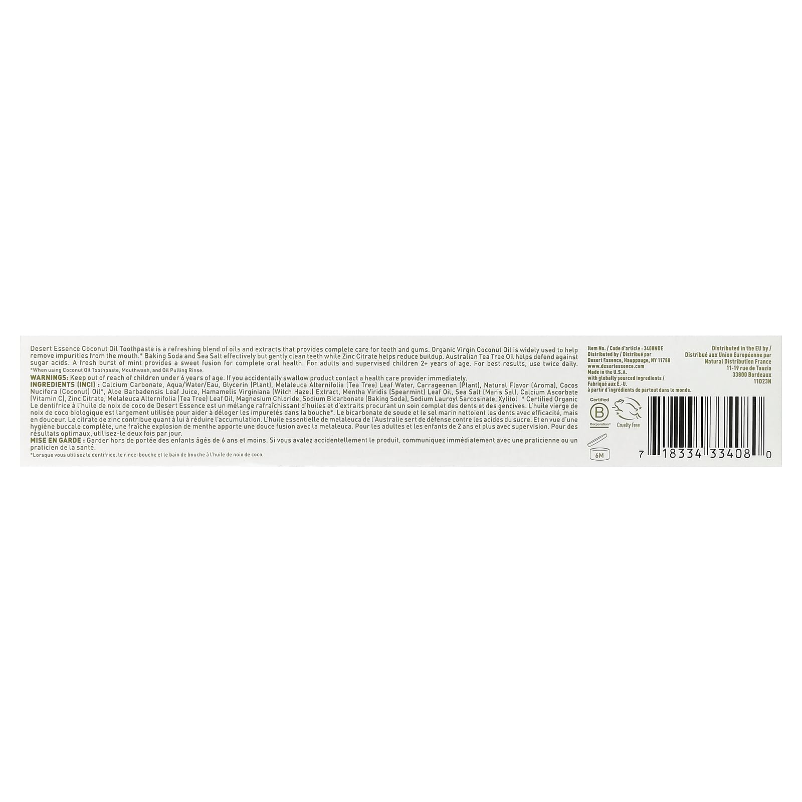 Desert Essence Tea Tree Oil Toothpaste - Coconut Mint, 6.25 oz | Complete Oral Care