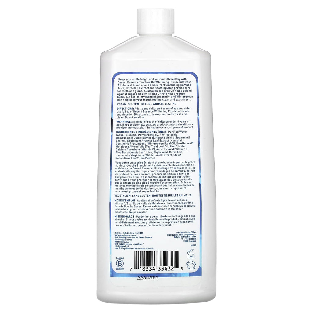 Desert Essence Mouthwash, Tea Tree Whitening Mint, 16 Fluid Ounce