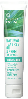 Desert Essence Tea Tree Oil Wintergreen Toothpaste, 6.25 oz, 2 per Case