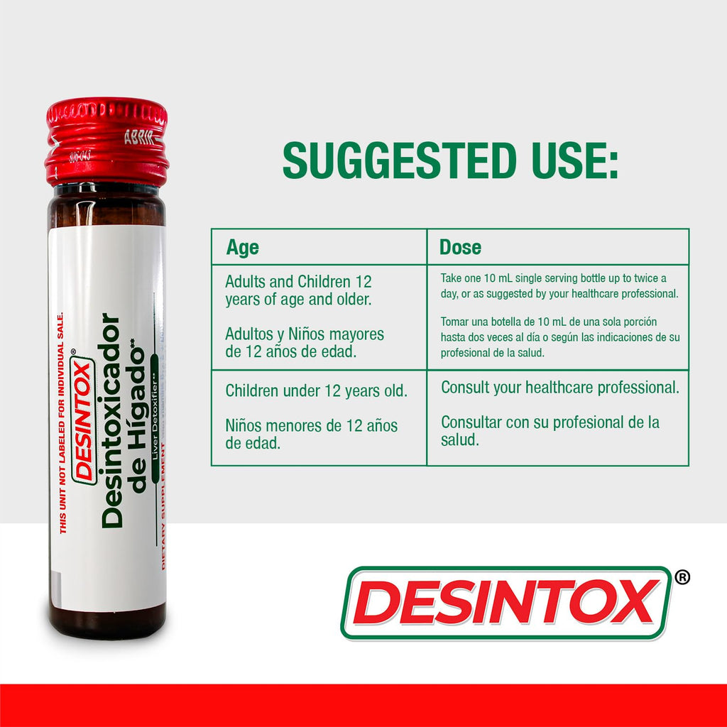 Desintox Liver Support Liquid Shots | Beet Root, Artichoke, Choline, B12 & Vitamin E