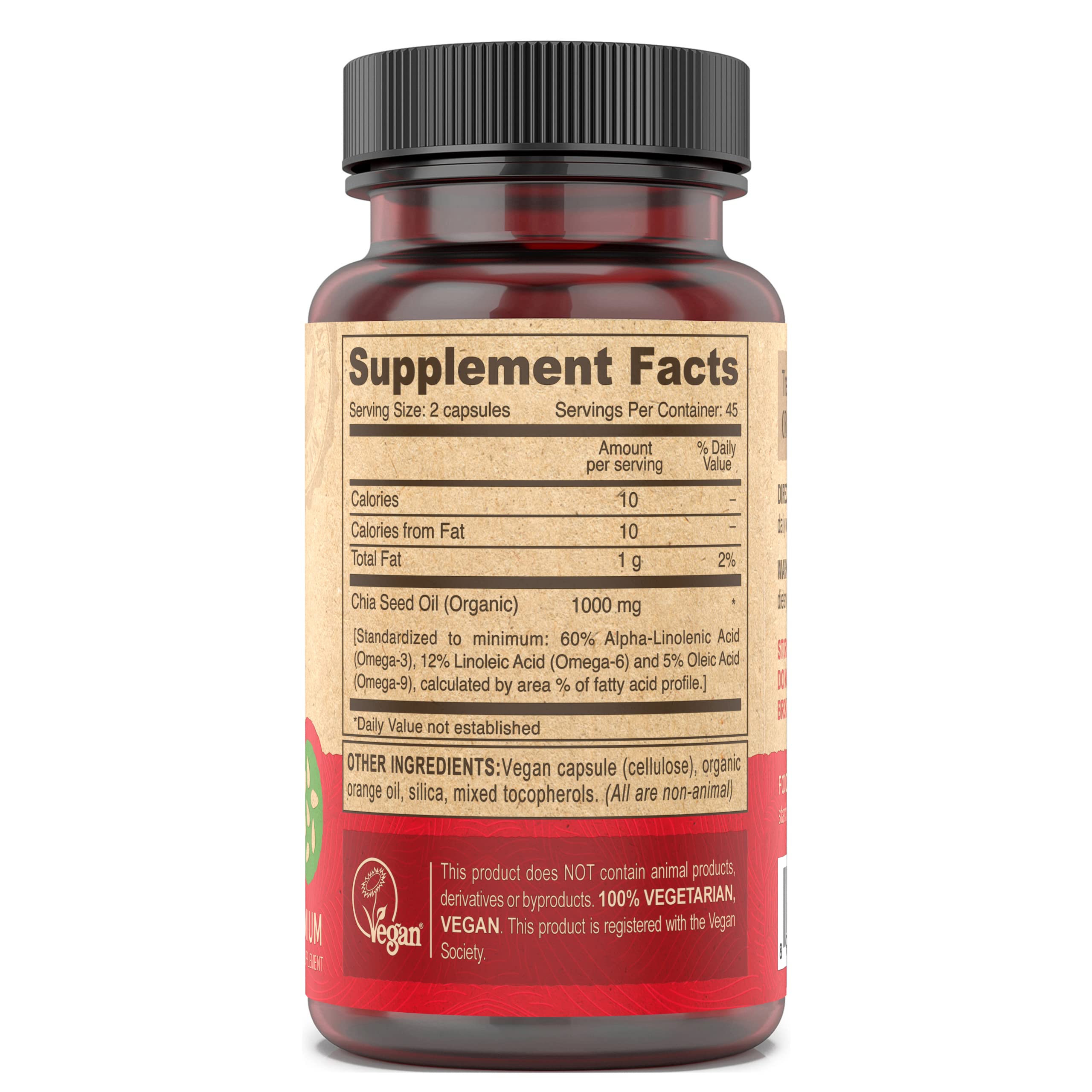 DEVA Chia Seed Oil – Vegan, Cold-Pressed, Omega-3, 90 Capsules (2-Pack)