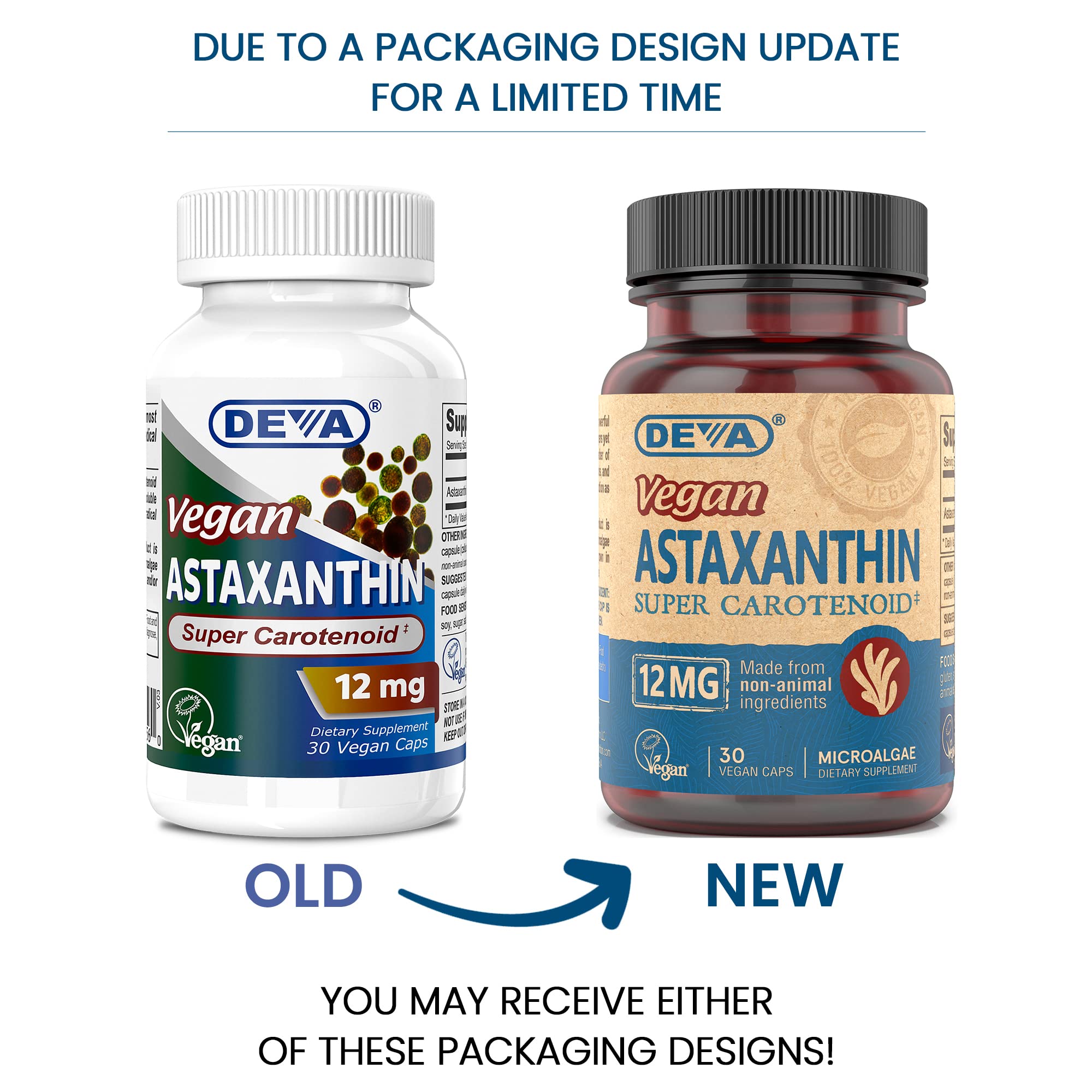 DEVA Nutrition Astaxanthin 12mg – Vegan, Haematococcus Pluvialis, 30 Capsules