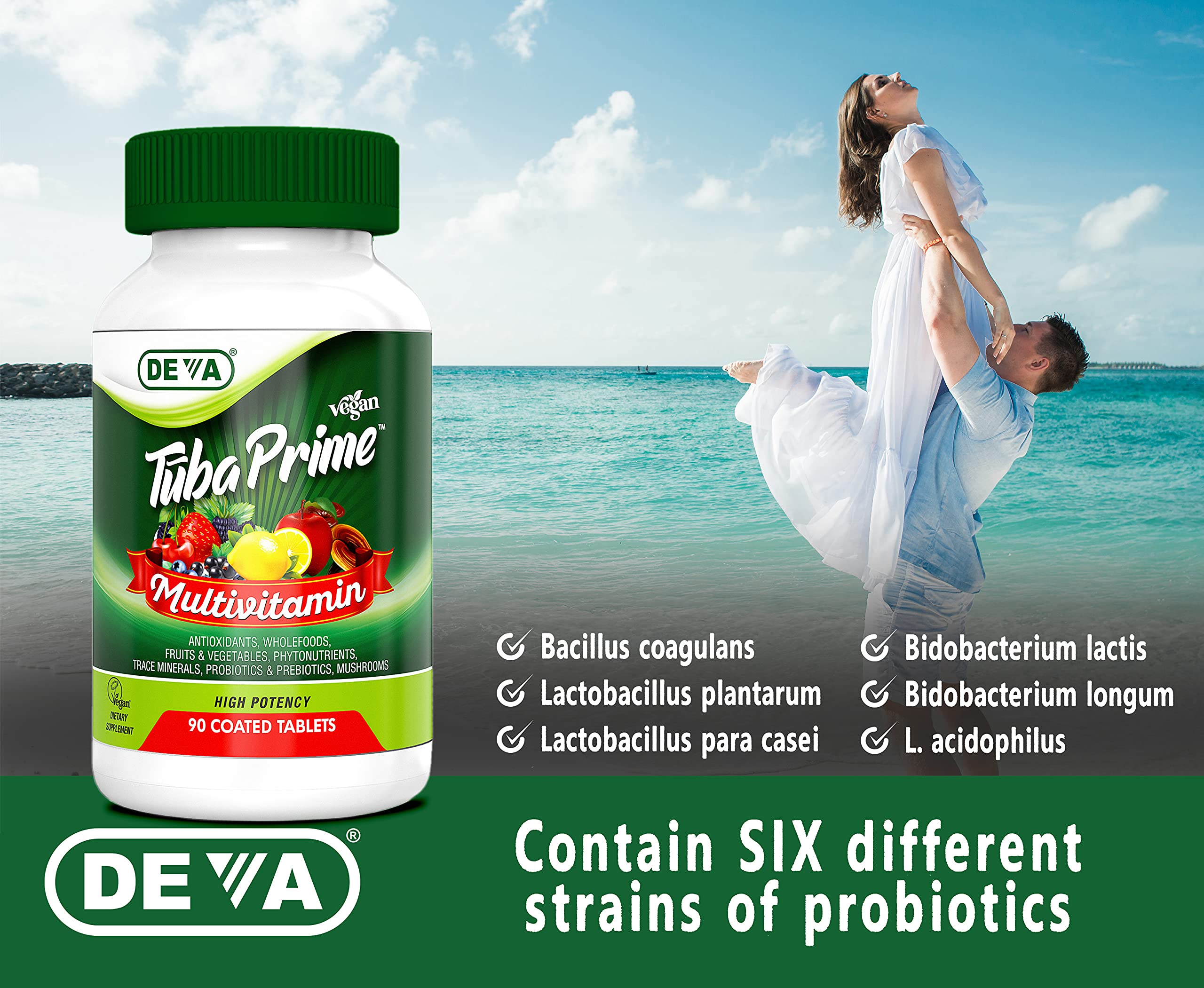 DEVA Tuba Prime Vegan Multivitamin – Iron-Free, High-Potency Vitamins & Minerals
